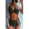 Angelsin Haki Yeşil Yüksek Bel Bikini Takım