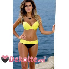 Angelsin Sarı Siyah Şık Bikini Takım