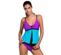 Angelsin Şık Renkli Tankini Etekli Bikini Takım