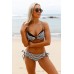 Angelsin Siyah Beyaz Destekli Bikini Takım