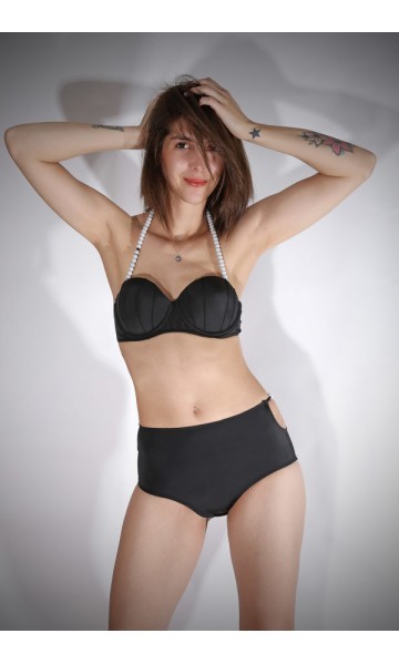 Angelsin Siyah Boncuklu Şık Bikini 