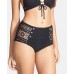 Angelsin Siyah Dantel Yüksek Bel Bikini Alt