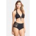 Angelsin Siyah Dantel Yüksek Bel Bikini Alt