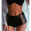 Angelsin Siyah Şık Yüksek Bel Bikini Alt