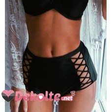 Angelsin Siyah Şık Yüksek Bel Bikini Alt