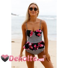 Angelsin Yüksek Bel Siyah Beyaz Bikini Alt