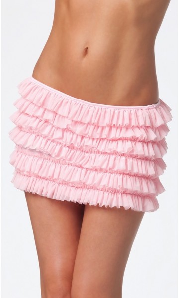Merry See Pembe Fırfırlı Mini Etek 